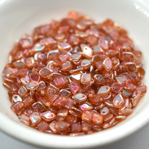 5mm Dragon® Scale Drop 5 grams Crystal Medium Apricot Czech Glass Beads