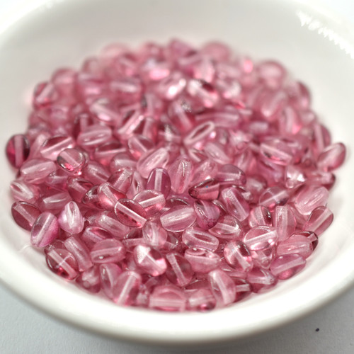 50 Beads - 5x3mm Pinch Crystal Red Luster Czech Glass