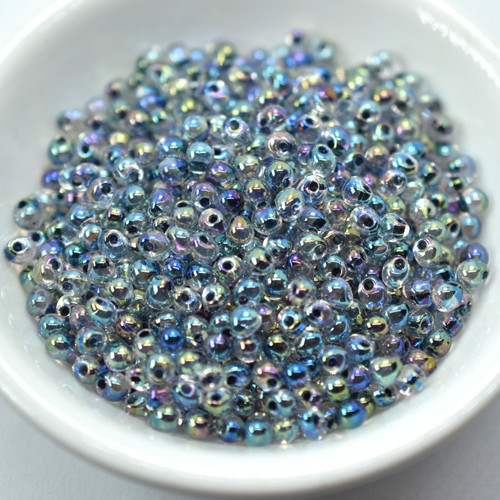 3.4mm Drop Beads Miyuki - Noir Lined AB - 10 Grams No. 283
