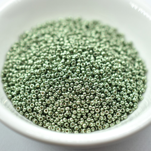 8 grams - 15/0 Miyuki Seed Beads - Duracoat Galvanized Sea Green No. 4215