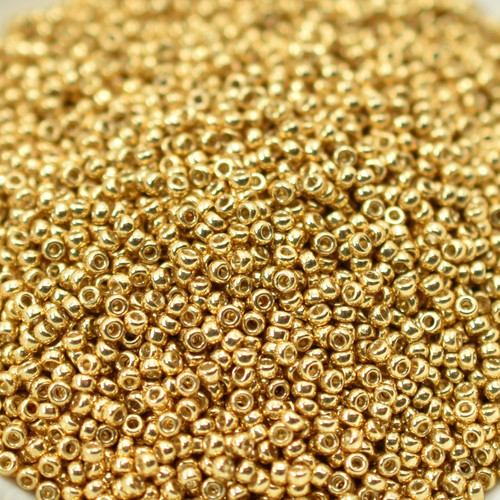 8 grams - 15/0 Miyuki Seed Beads - Duracoat Galvanized Gold No. 4202