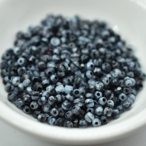 Fire polish 3mm Moonlight Grey Blue, 100 Beads Czech Glass
