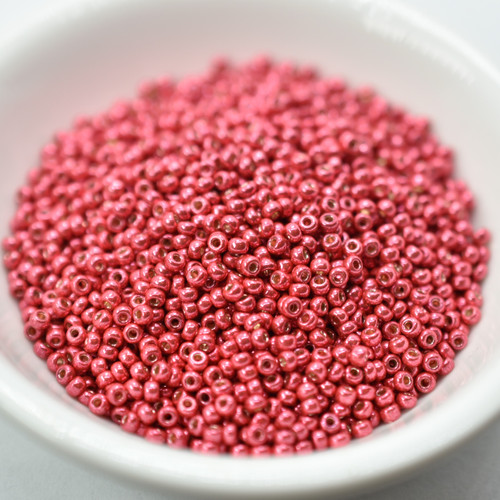 10 grams, 11/0 Miyuki Japanese Seed Beads Duracoat Galvanized Lt Cranberry No. 4211