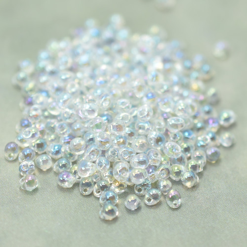 2.8mm Drop Beads Miyuki Crystal AB, 10 Grams No. 250