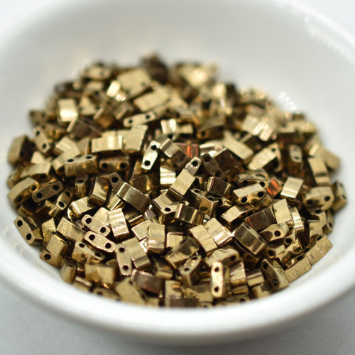 Half Tila Beads Jet Dark Bronze 5 Grams Miyuki Glass Beads No. 457