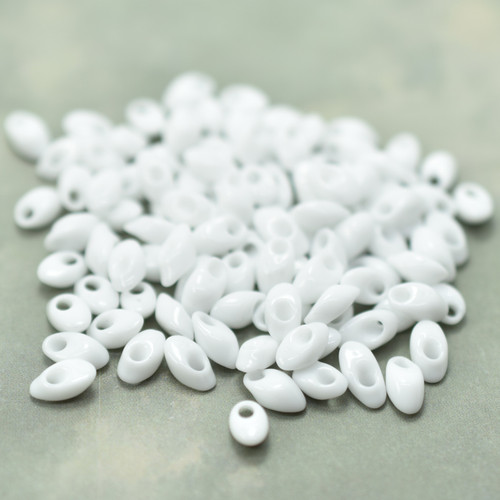10 Grams - 4x7mm Long Magatama Chalk White Miyuki No. 402