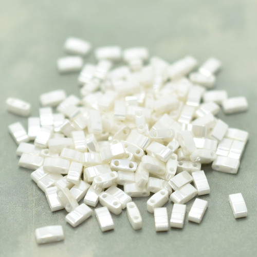 Half Tila Beads Antique Ivory Pearl Ceylon 5 Grams Miyuki Glass Beads No. 592