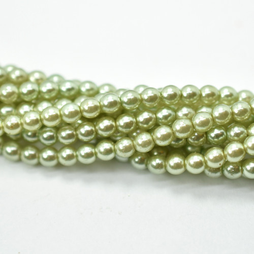 4mm Round Czech Glass Pearl Light Azore, 120 Beads