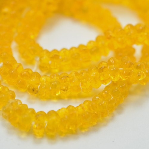 7x3mm Flat Daisy Spacer Topaz, 50 Beads, Czech Glass
