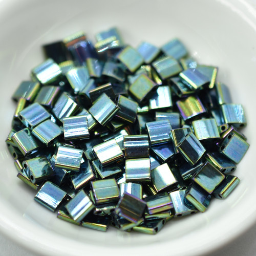 5MM Tila 5 grams Two Hole Beads Metallic Green Iris Miyuki No. 468