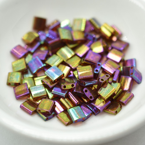 Tila 5 grams Rose Gold Luster 2-Hole 5mm Square Miyuki Beads No. 301