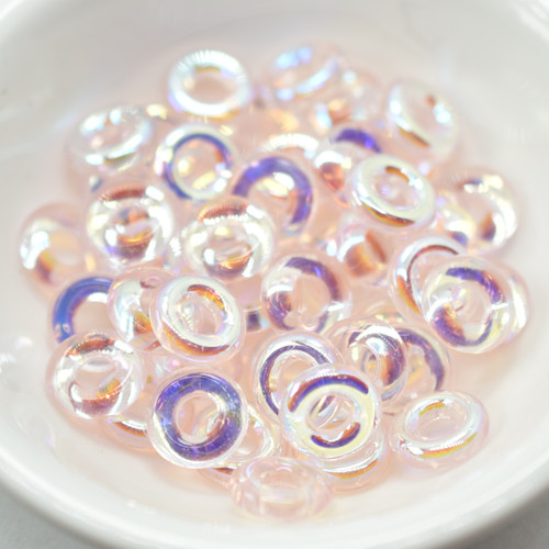 15 Beads - 10mm Ring, Light Rosaline Capri, Czech Glass