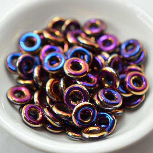 15 Beads - 10mm Ring, Crystal Full Sliperit, Czech Glass