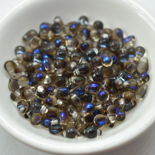 50 Beads - 4x6mm Teardrop Crystal Azuro - Czech Glass