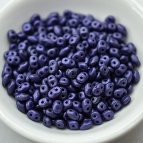 10 grams - Superduo Suede Purple - Czech Glass by Matubo