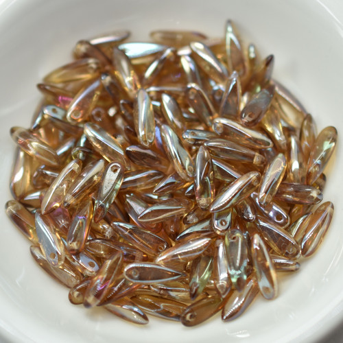 3x11mm Dagger Crystal Celsian, 25 Beads, Czech Glass