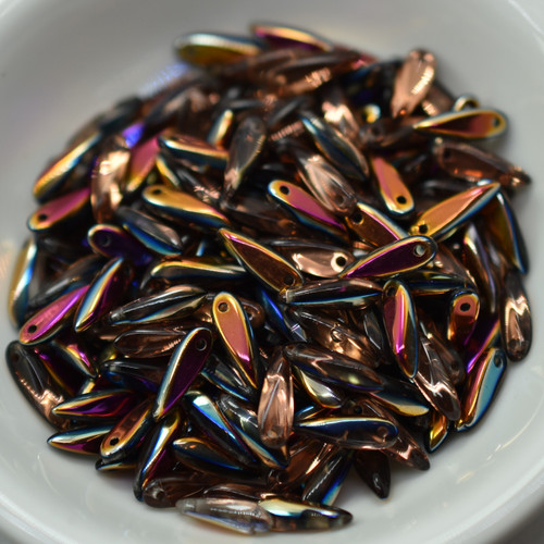 3x11mm Dagger Crystal Sliperit, 25 Beads, Czech Glass