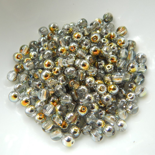 4mm Druk Rounds (100 beads) Crystal Marea Czech Glass Beads