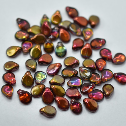 5x7mm Pip Crystal Magic Wine Czech Glass, 25 Beads