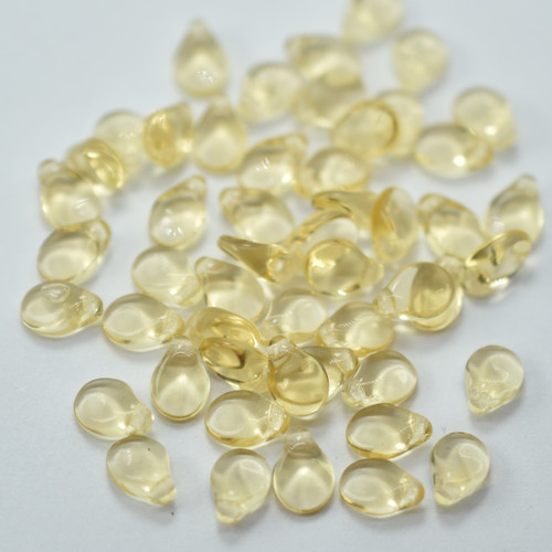 5x7mm Pip Transparent Light Topaz Czech Glass, 25 Beads