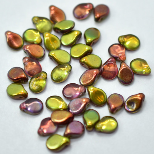 5x7mm Pip Crystal Magic Apple Czech Glass, 25 Beads