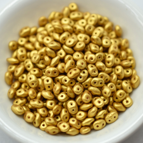 10 grams - Superduo Gold Shine Yellow Sun - Czech Glass by Matubo