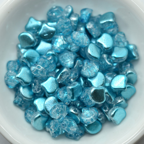 Ginko 7.5mm x 7.5mm 2-hole Slushy Energy, 35 Beads Czech Glass