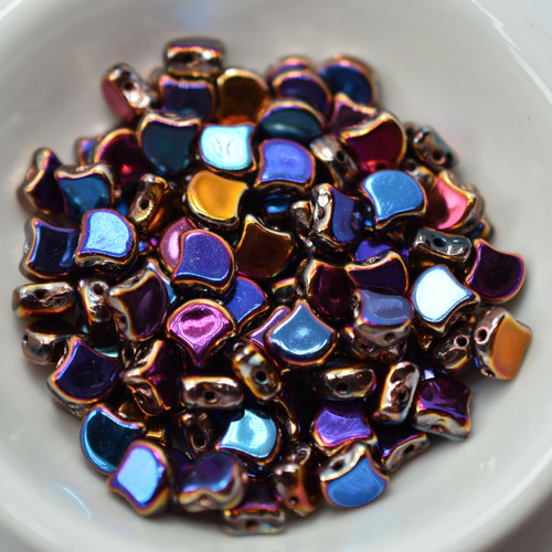 Ginko 7.5mm x 7.5mm 2-hole Jet Full Sliperit, 35 Beads