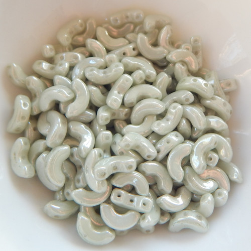 25 Beads - Arcos® par Puca® Paris - Opaque Light Green Ceramic - Czech Glass