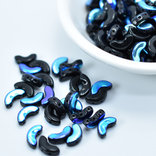 25 Beads - Arcos® par Puca® Paris Jet AB - Czech Glass