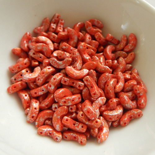 25 Beads - Arcos® par Puca® Paris Opaque Light Coral Tweedy - Czech Glass