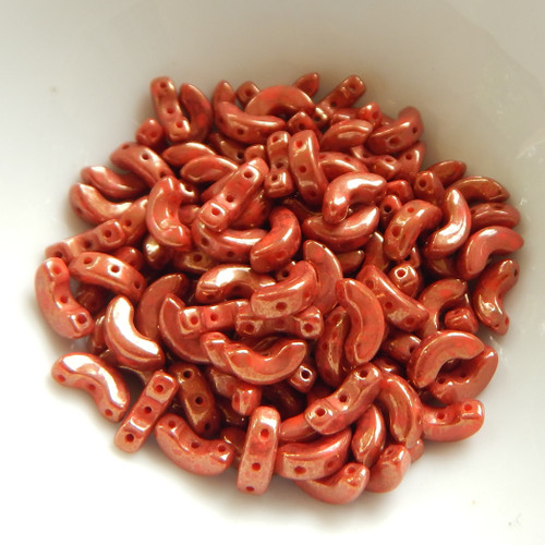 25 Beads - Arcos® par Puca® Paris Opaque Light Coral Bronze - Czech Glass