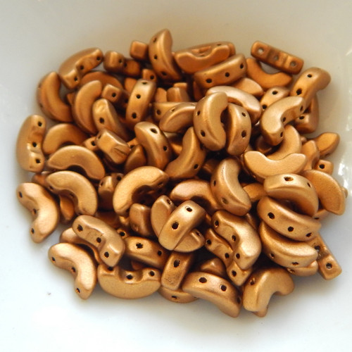 25 Beads - Arcos® par Puca® Paris Bronze Gold Matte - Czech Glass