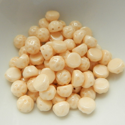 Baroque Cabochon (20 beads) 7mm 2-Hole Chalk Beige Luster