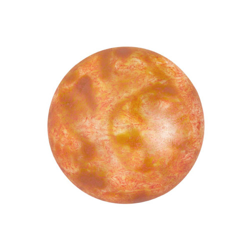 Cabochon Par Puca® 18mm - Opaque Salmon Spotted - (1 Piece) Czech Glass Cab