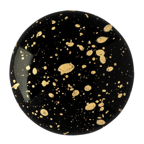 Cabochon Par Puca® 18mm - Jet Splash - (1 Piece) Czech Glass Cab