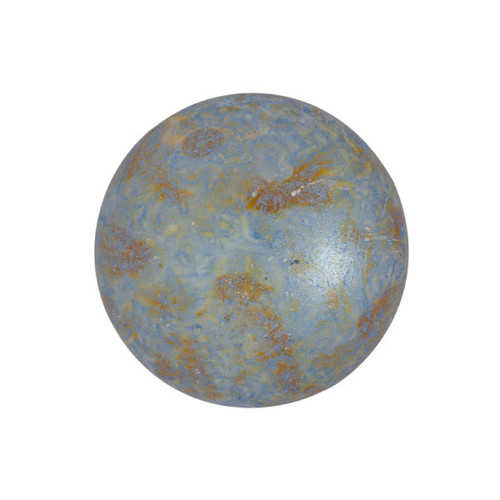 Cabochon Par Puca® 18mm - Opaque Blue Green Spotted - (1 Piece) Czech Glass Cab