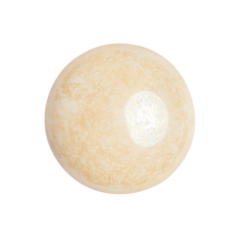 Cabochon Par Puca® 18mm - Opaque Beige Ceramic Look - (1 Piece) Czech Glass Cab