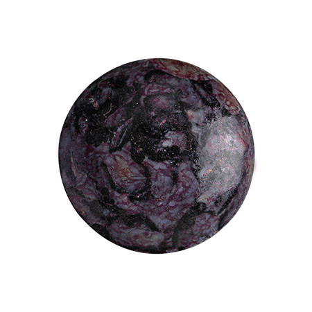 Cabochon Par Puca® 18mm - Metallic Matte Violet Spotted - (1 Piece) Czech Glass Cab