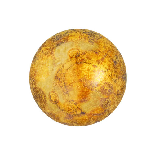Cabochon Par Puca® 18mm - Crystal Gold Spotted - (1 Piece) Czech Glass Cab
