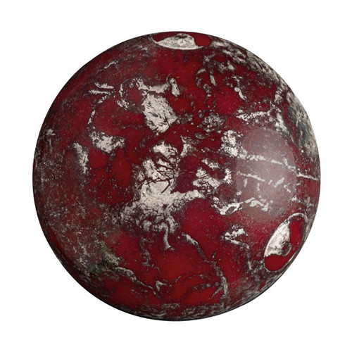 Cabochon Par Puca® 25mm - Opaque Coral Red New Picasso - (1 Piece) Czech Glass Cab