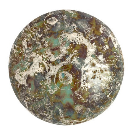 Cabochon Par Puca® 25mm - Opaque Aqua New Picasso - (1 Piece) Czech Glass Cab