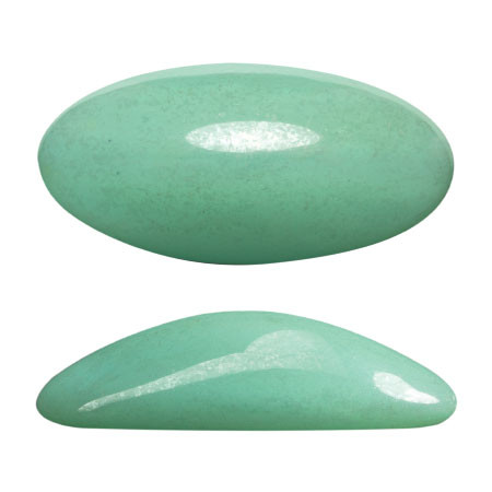 2 Pieces - Athos® Par Puca® Paris® 20x10mm - Opaque Light Green Turquoise Luster - Czech Glass Cab