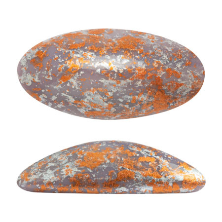 2 Pieces - Athos® Par Puca® Paris® 20x10mm - Opaque Amethyst Tweedy - Czech Glass Cab