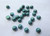 25 Beads - Cabochon 7mm 2-Hole Metallic Suede Light Green - Czech Glass