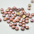 20 Beads - Cabochon 6mm 2-Hole Crystal Capri Rose Etched, Czech Glass