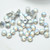 20 Beads - Cabochon 6mm 2-Hole Crystal Silver Rainbow, Czech Glass