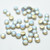 20 Beads - Cabochon 6mm 2-Hole Golden Rainbow Etched, Czech Glass
