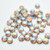 20 Beads - Cabochon 6mm 2-Hole Crystal Copper Rainbow, Czech Glass