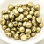 Cabochon 7mm 2-Hole (25 beads) Saturated Metallic Golden Lime CzechMates